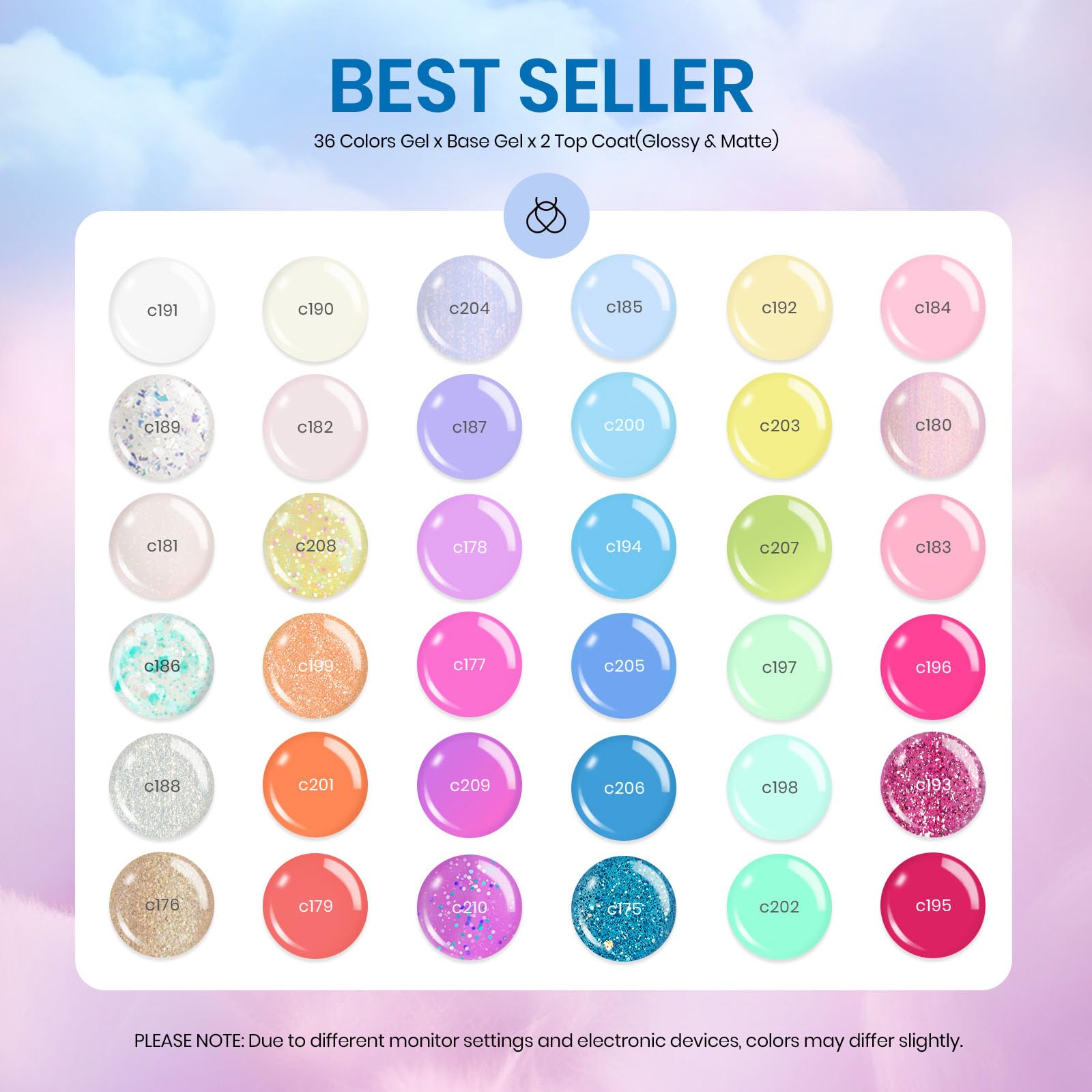 Foto 2 | Set De Esmaltes De Uñas En Gel Beetles Pastel, 39 Unidades Con Capa Superior Base - Venta Internacional.