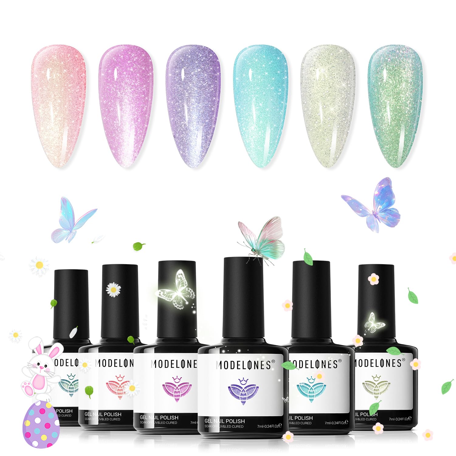 Foto 1 | Set De Esmaltes De Uñas En Gel Modelones, 6 Colores Spring Pastel Candy - Venta Internacional.
