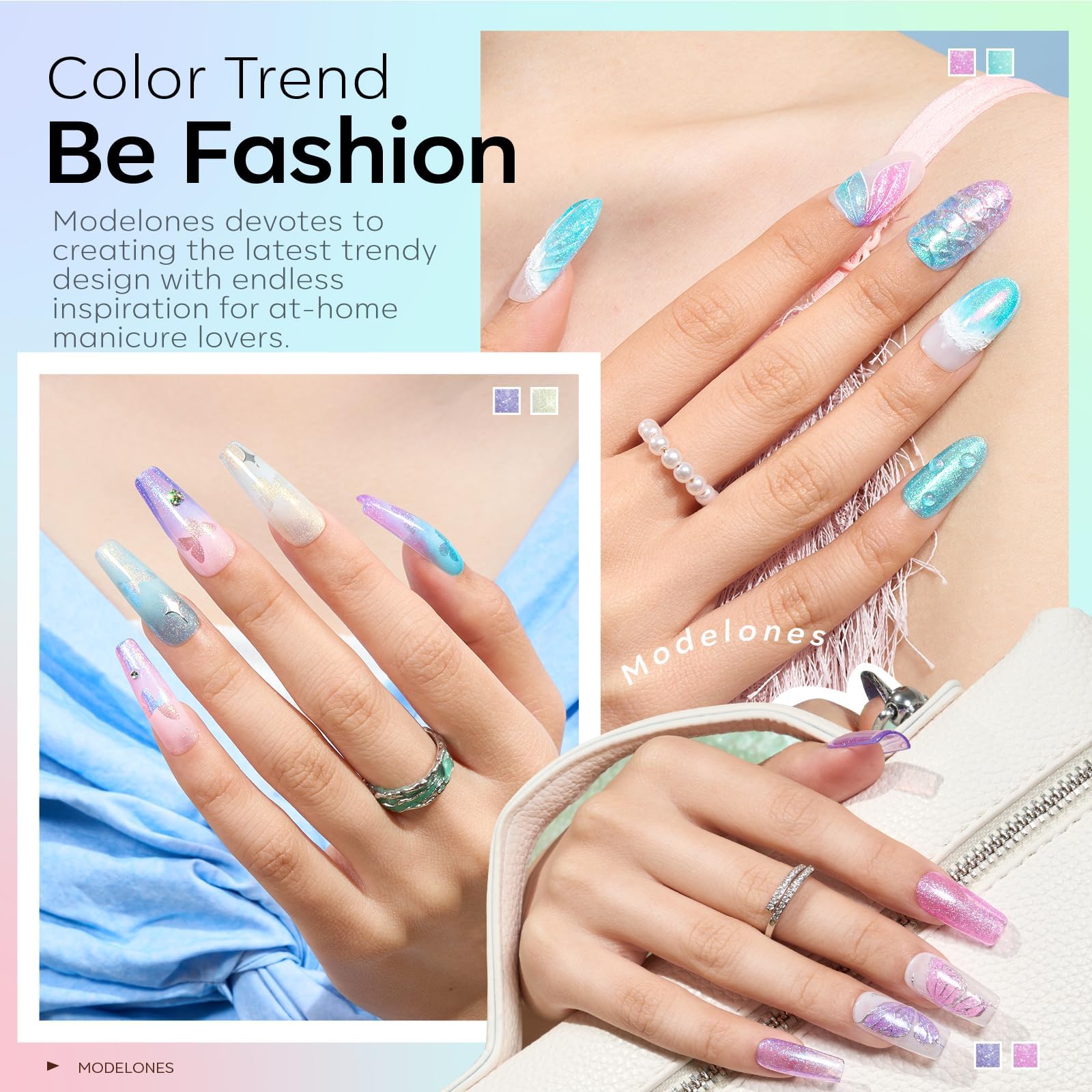 Foto 4 pulgar | Set De Esmaltes De Uñas En Gel Modelones, 6 Colores Spring Pastel Candy - Venta Internacional.