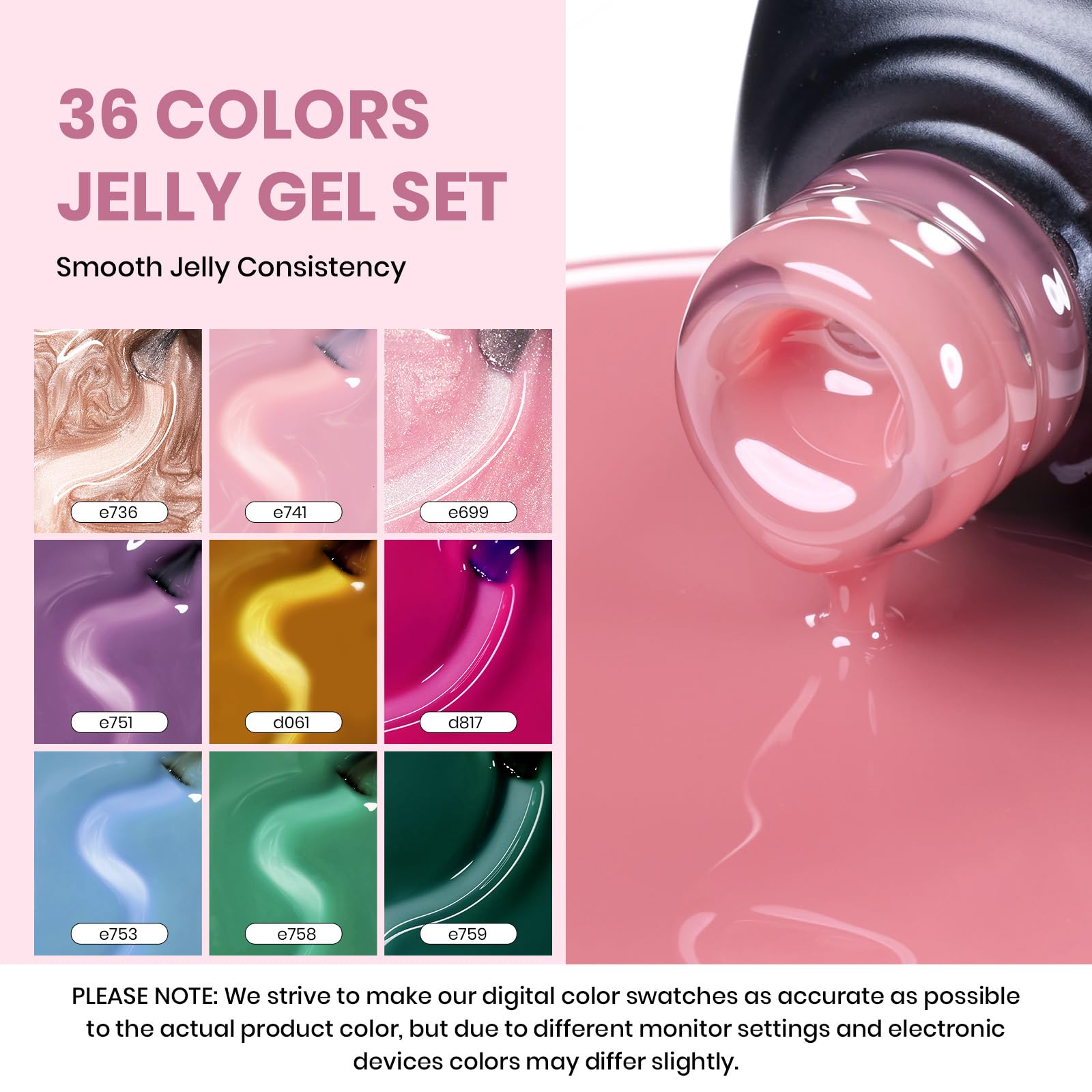 Foto 4 pulgar | Set De Esmaltes De Uñas En Gel Beetles, 53 Unidades, 36 Colores - Venta Internacional.