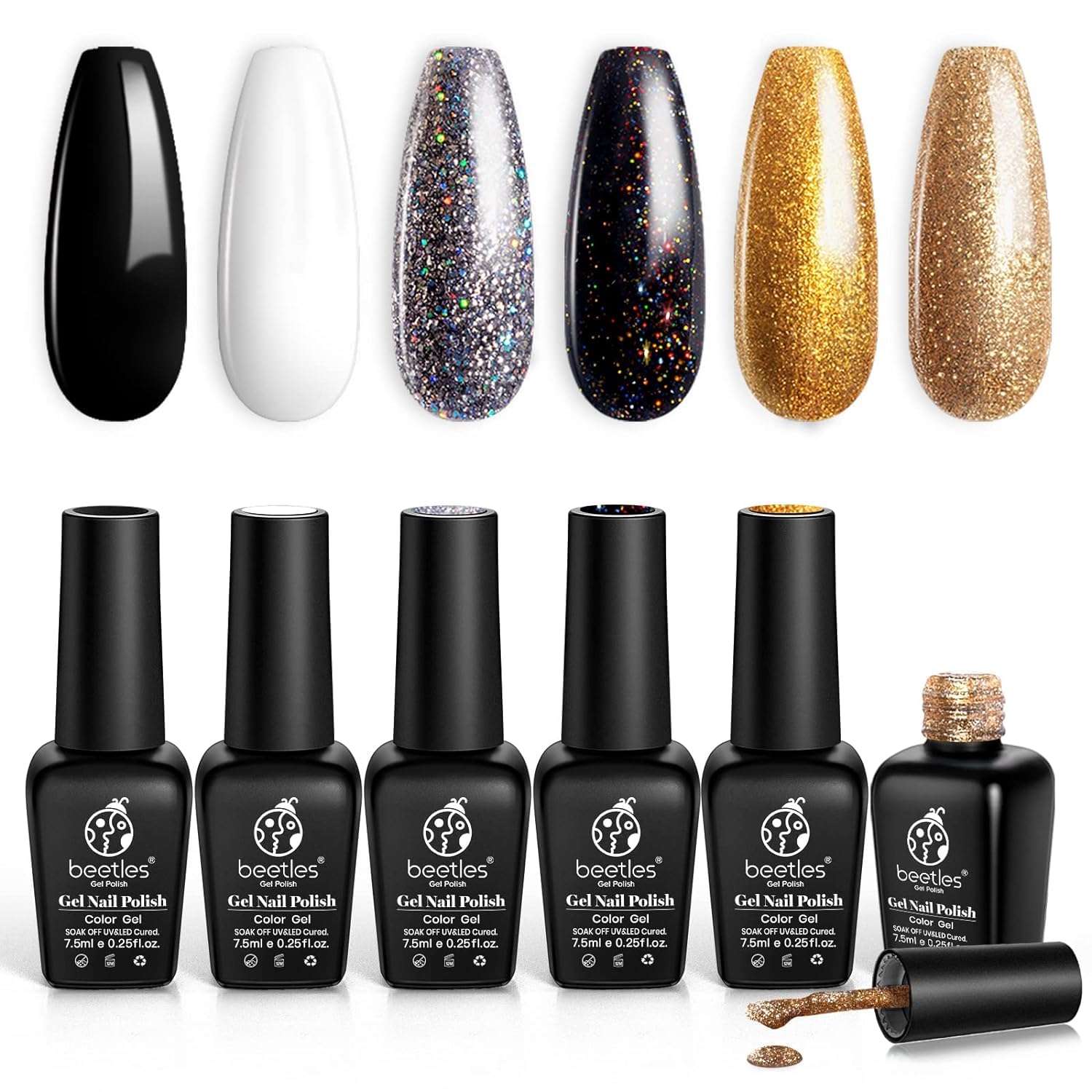 Foto 2 pulgar | Set De Esmaltes De Uñas En Gel Beetles Champagne Toast, 6 Colores, 7,5 Ml - Venta Internacional.