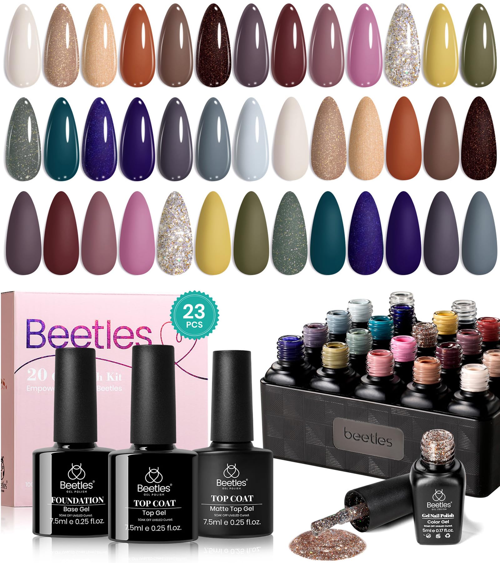 Foto 1 | Set De Esmaltes De Uñas En Gel Beetles Earth Song, 20 Colores, 5 Ml - Venta Internacional.