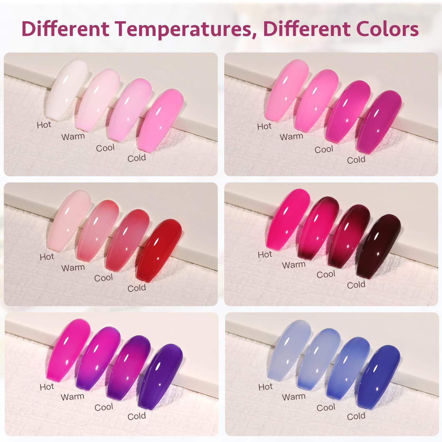 Foto 3 | Set De Esmaltes De Uñas En Gel Gaoy Color Changing, 6 Colores, 7,3 Ml - Venta Internacional.