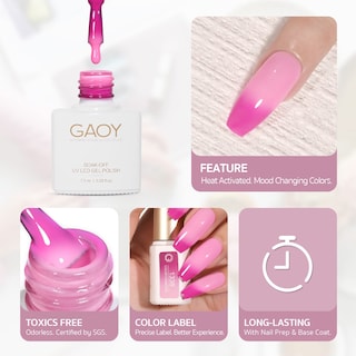 Foto 6 | Set De Esmaltes De Uñas En Gel Gaoy Color Changing, 6 Colores, 7,3 Ml - Venta Internacional.