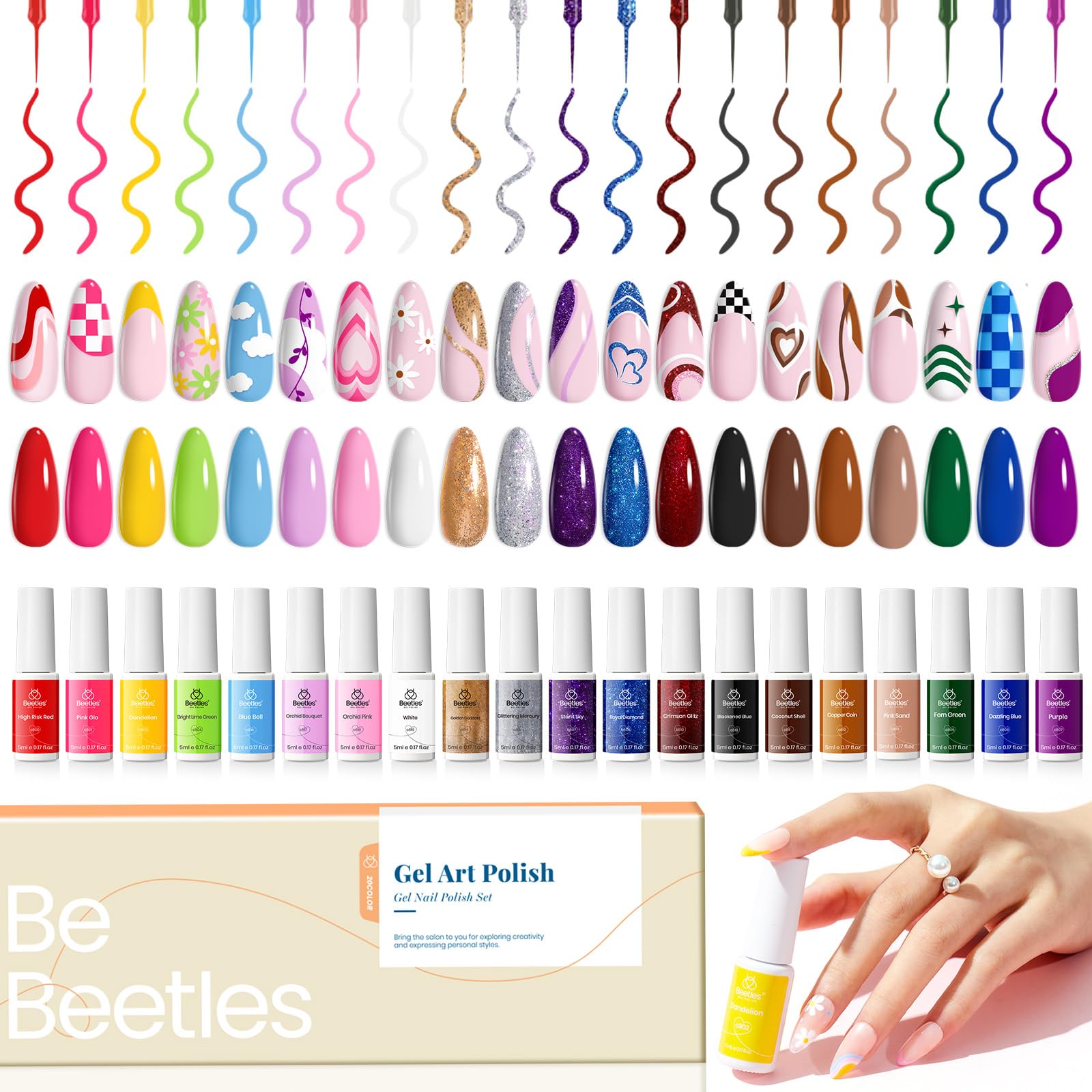 Foto 2 pulgar | Set De Esmaltes De Uñas Nail Art Gel Liner Beetles - Venta Internacional.