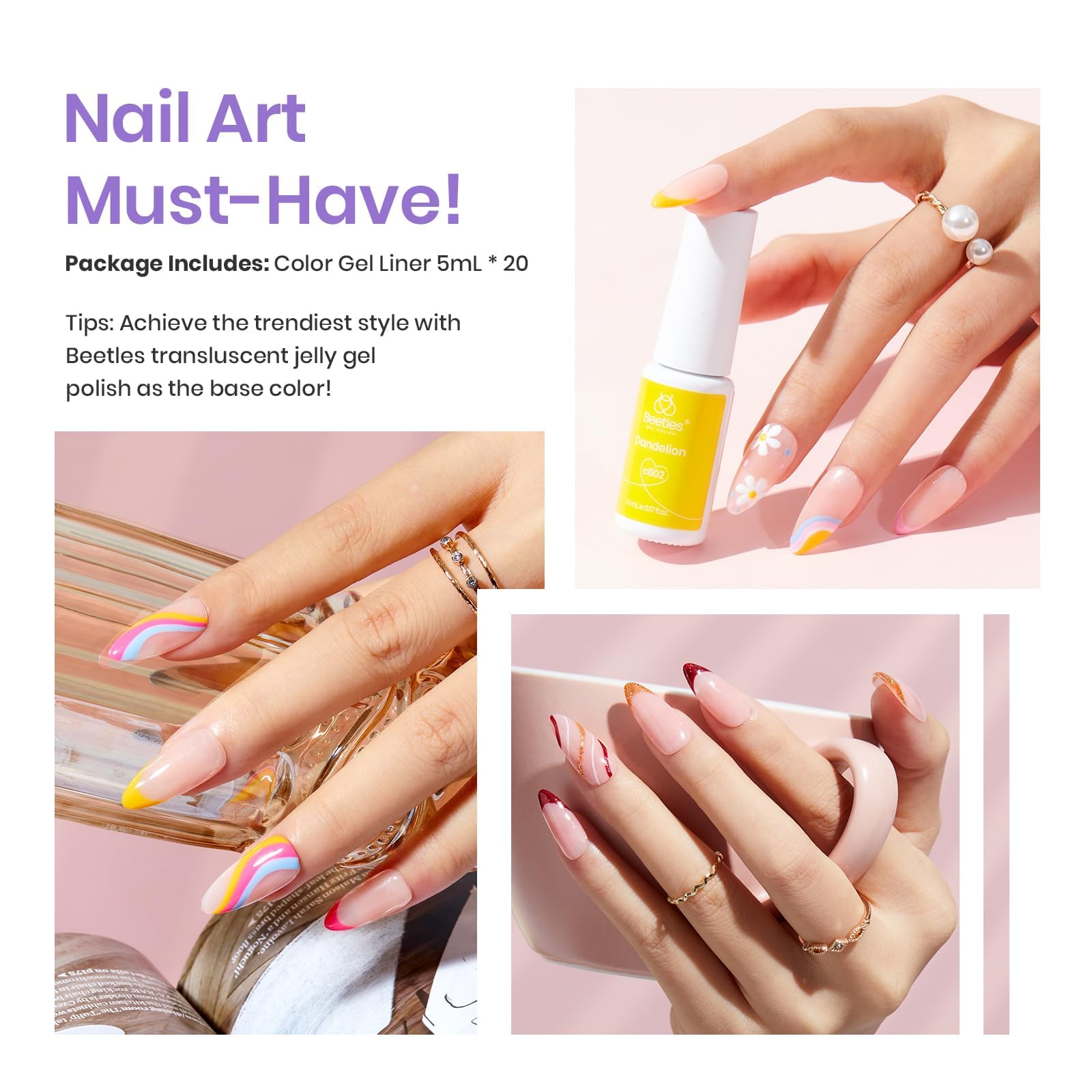 Foto 4 pulgar | Set De Esmaltes De Uñas Nail Art Gel Liner Beetles - Venta Internacional.