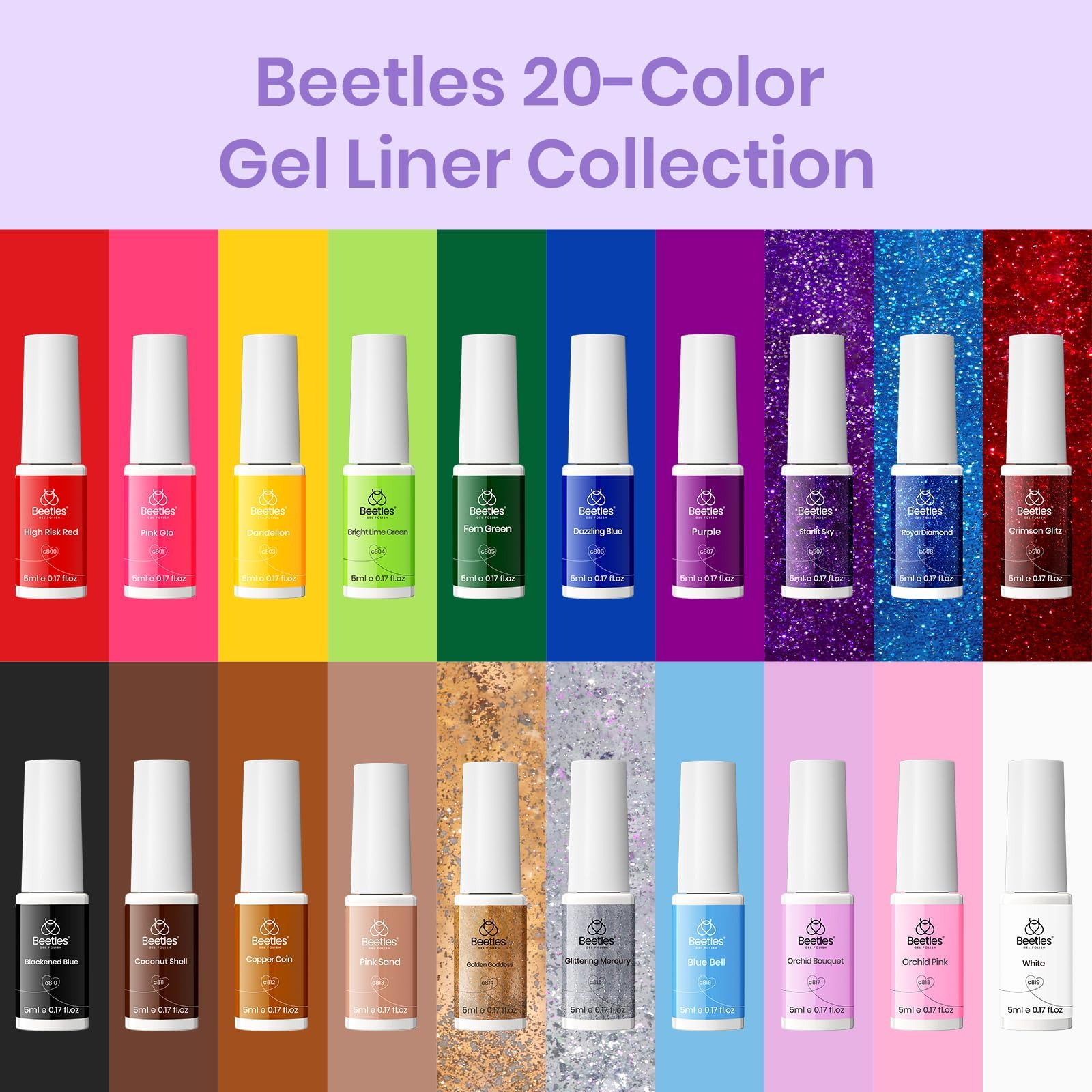 Foto 8 pulgar | Set De Esmaltes De Uñas Nail Art Gel Liner Beetles - Venta Internacional.