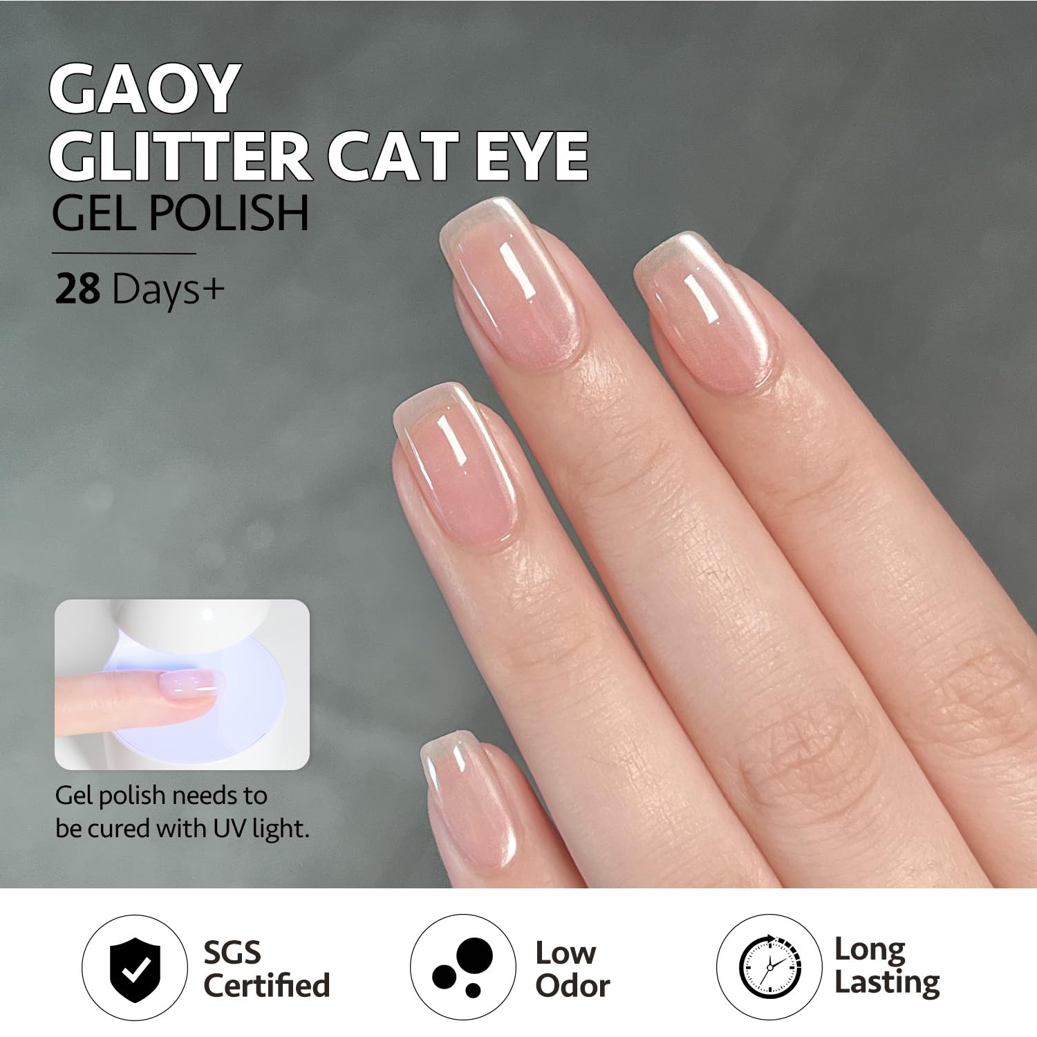Foto 5 pulgar | Esmalte De Uñas Gaoy Glassy Cat Eye Gel 16 Ml Holographic 2952 - Venta Internacional.