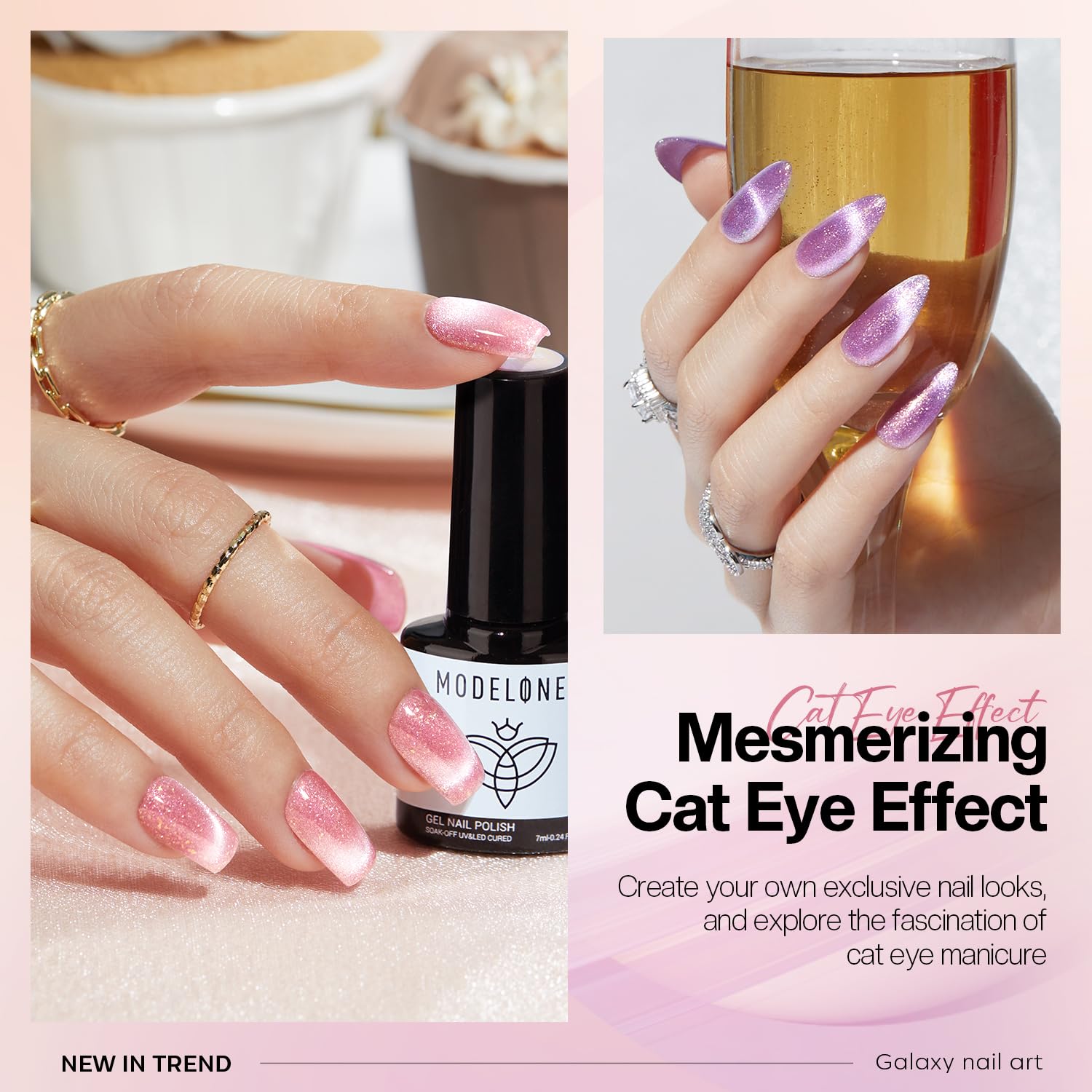 Foto 3 | Kit De Esmaltes De Uñas Modelones Holographic Glitter Cat Eye 6 Colores - Venta Internacional.