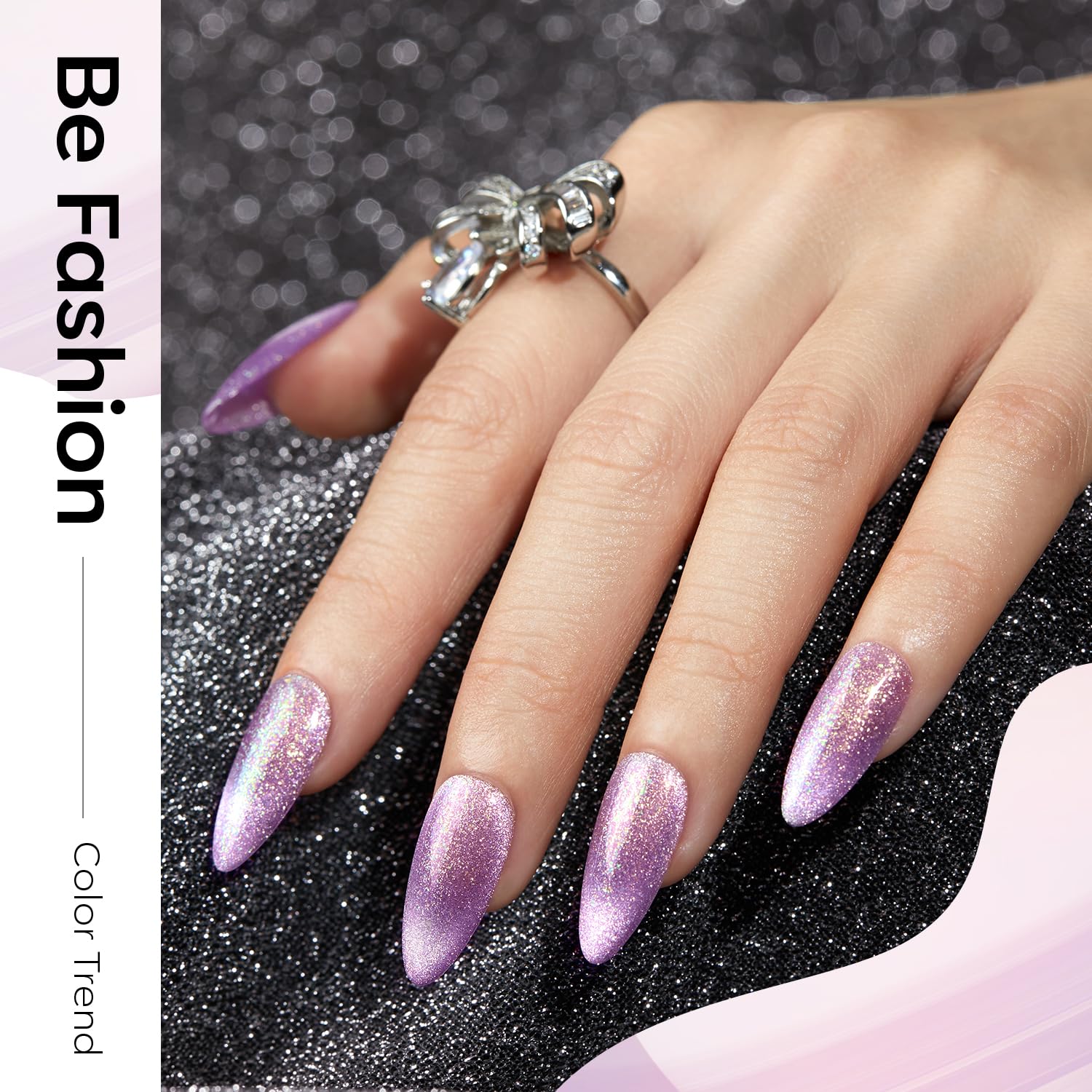 Foto 5 | Kit De Esmaltes De Uñas Modelones Holographic Glitter Cat Eye 6 Colores - Venta Internacional.