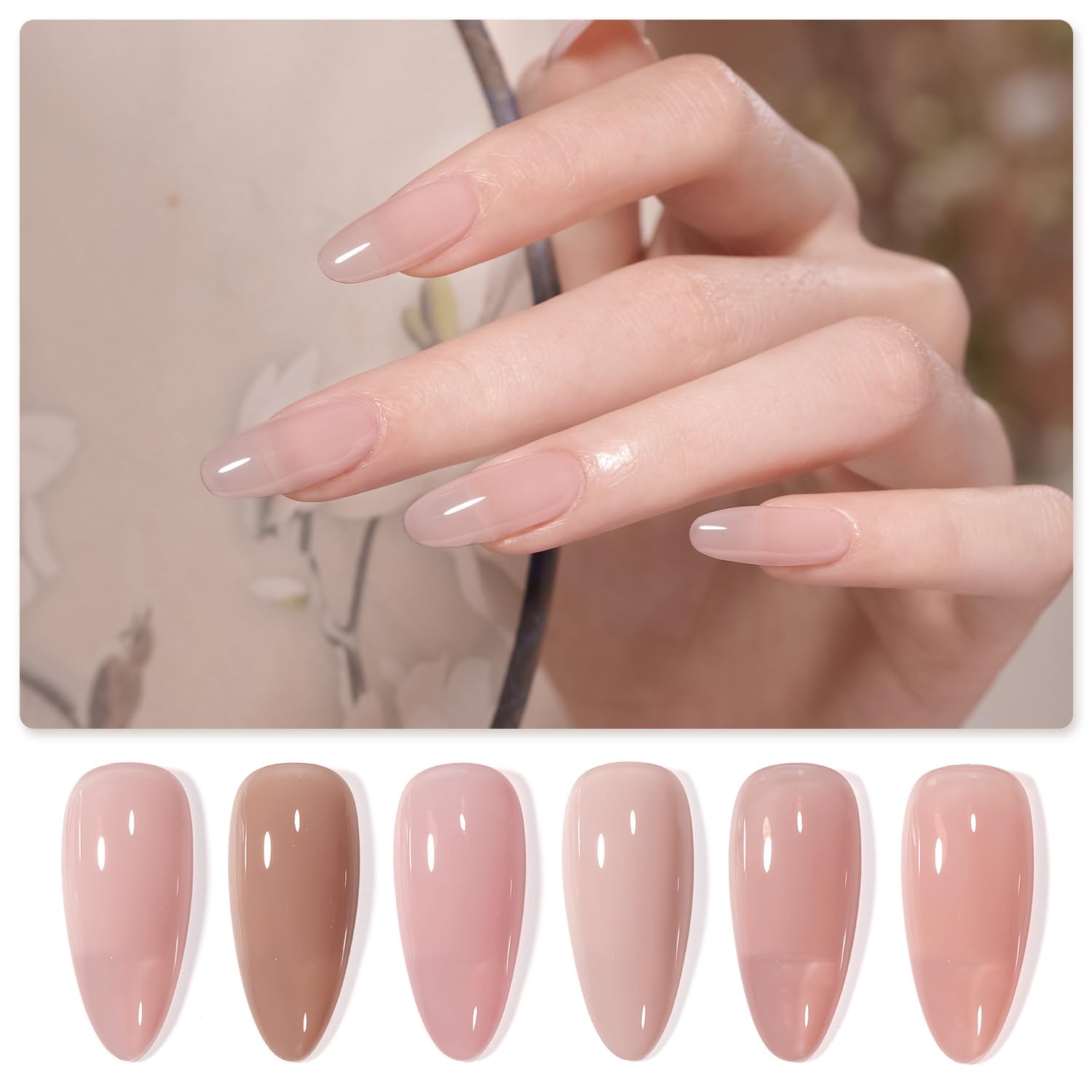 Foto 2 pulgar | Set De Esmaltes De Uñas Gaoy Jelly Nude Pink Gel 6 Colores, 7,3 Ml - Venta Internacional.