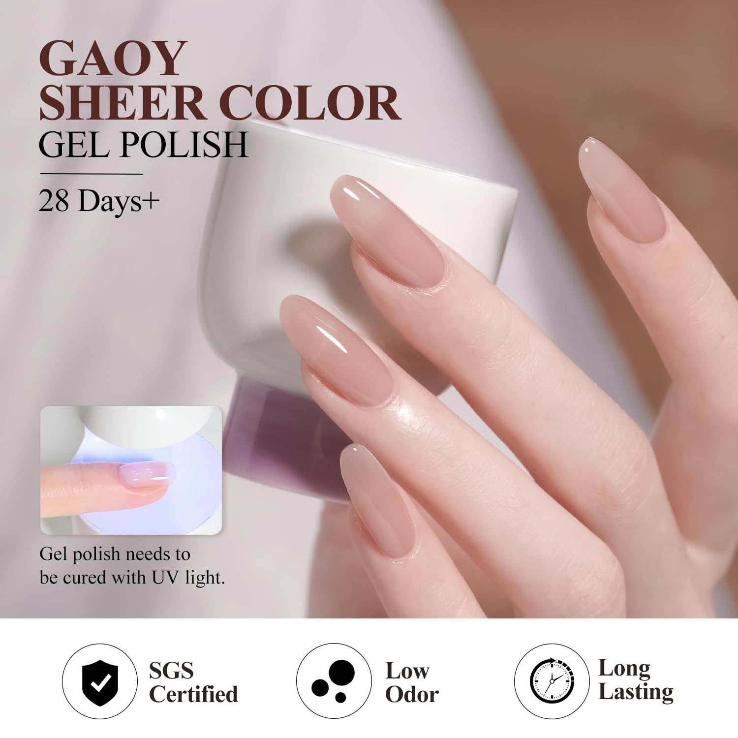 Foto 6 pulgar | Set De Esmaltes De Uñas Gaoy Jelly Nude Pink Gel 6 Colores, 7,3 Ml - Venta Internacional.