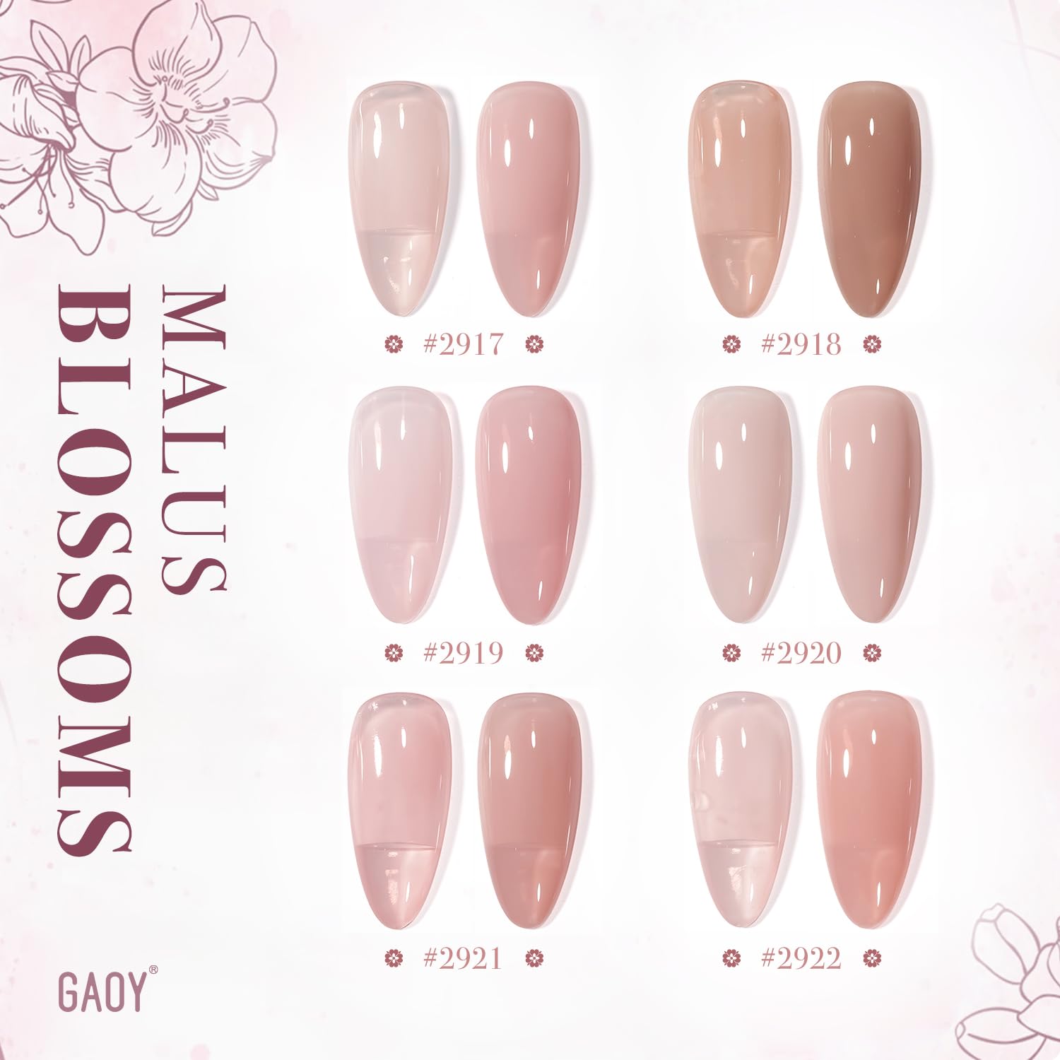 Foto 7 pulgar | Set De Esmaltes De Uñas Gaoy Jelly Nude Pink Gel 6 Colores, 7,3 Ml - Venta Internacional.