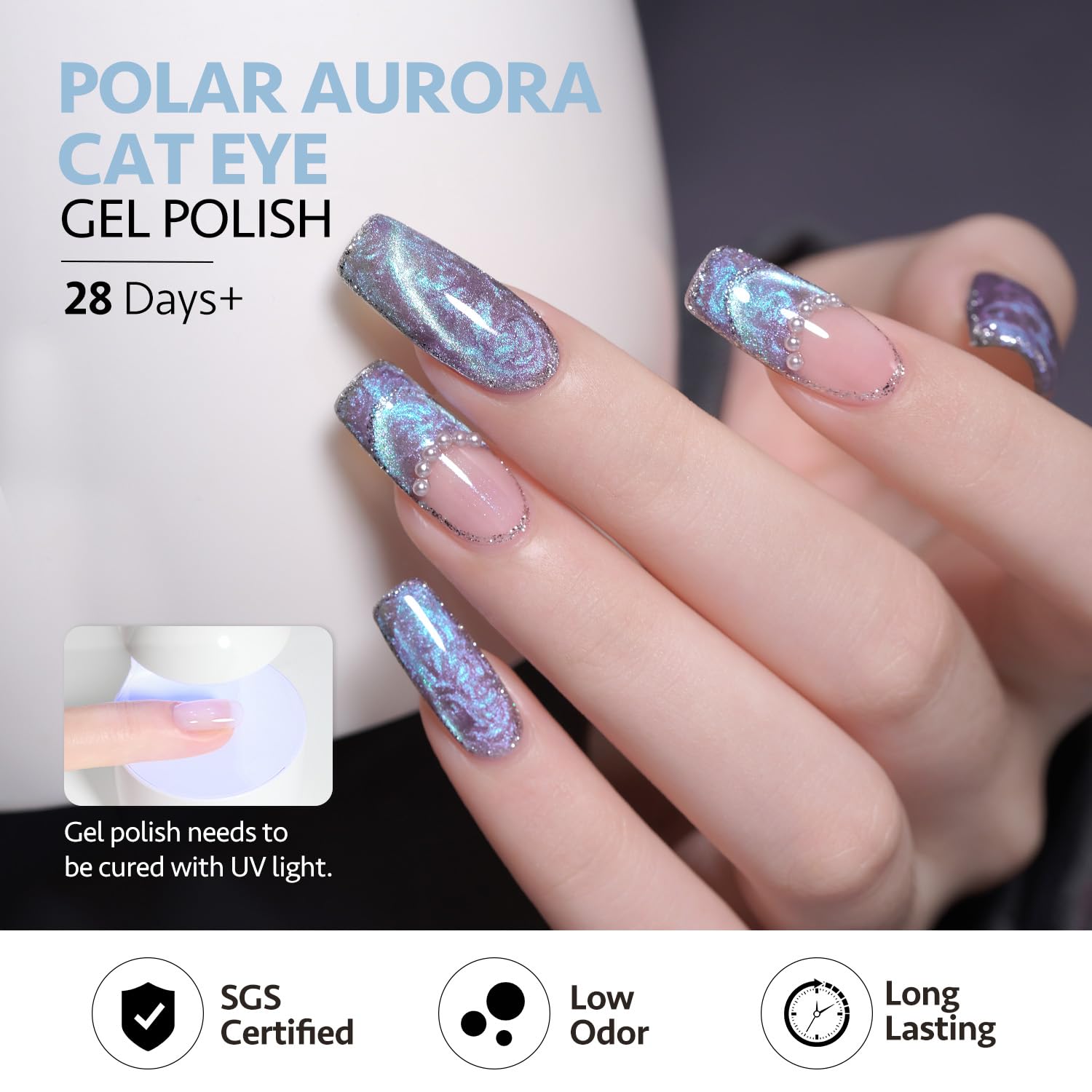 Foto 5 | Set De Esmaltes De Uñas Gaoy Pearl Glitter Cat Eye Gel 6 Colores, 7,3 Ml - Venta Internacional.
