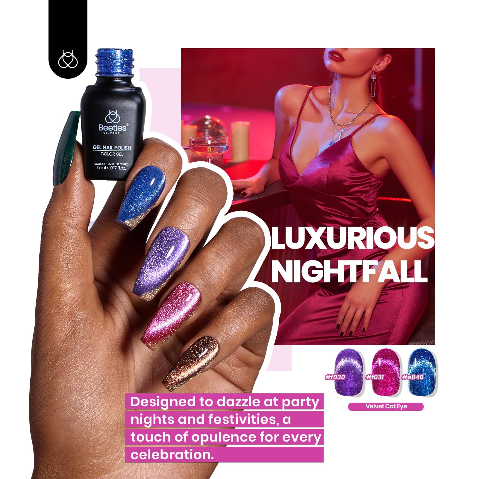 Foto 5 | Set De Esmaltes De Uñas Beetles Cat Eye Gel, 36 Colores Con Accesorio - Venta Internacional.