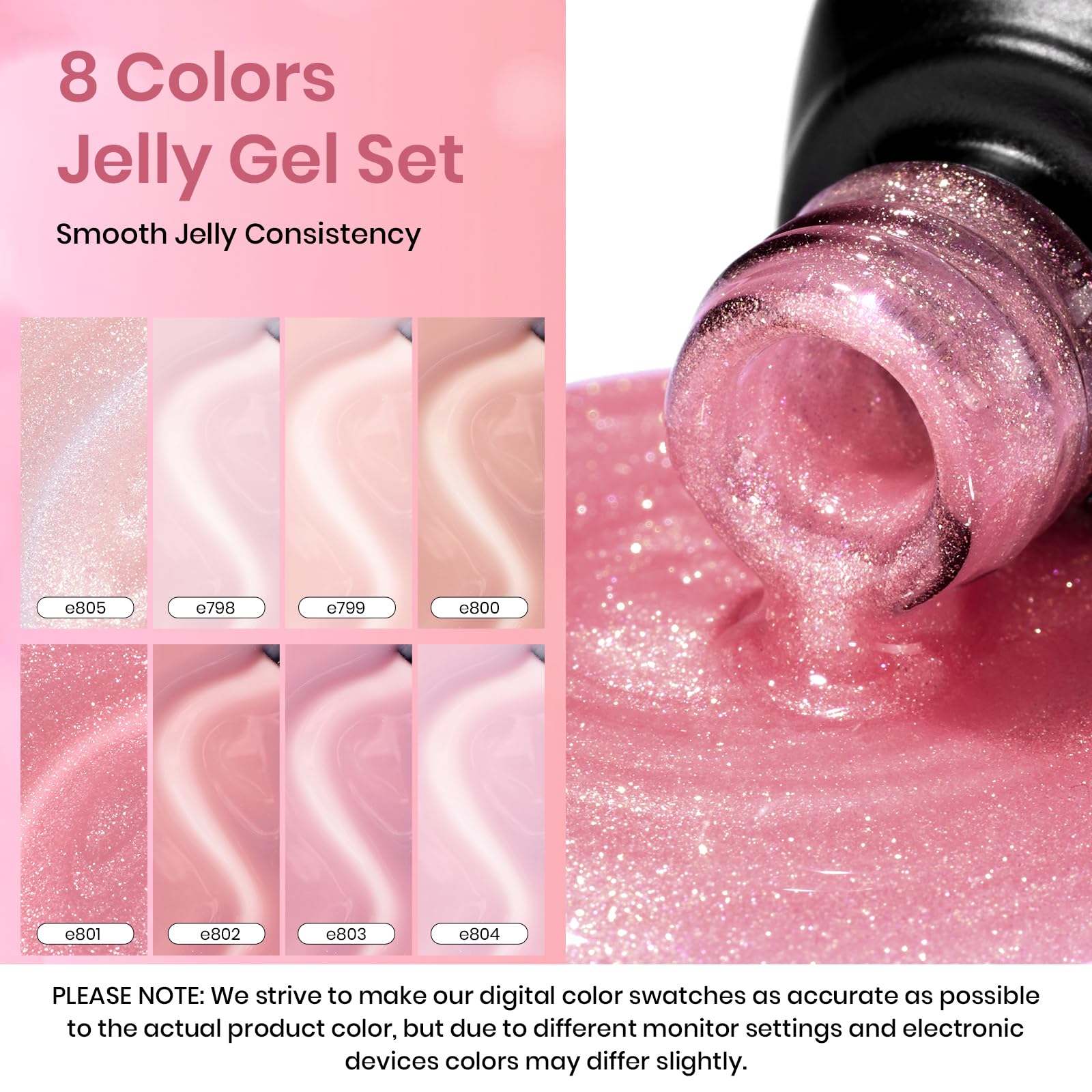 Foto 4 pulgar | Set De Esmaltes De Uñas Beetles Spring Jelly Gel, 8 Colores, 7 Ml - Venta Internacional.