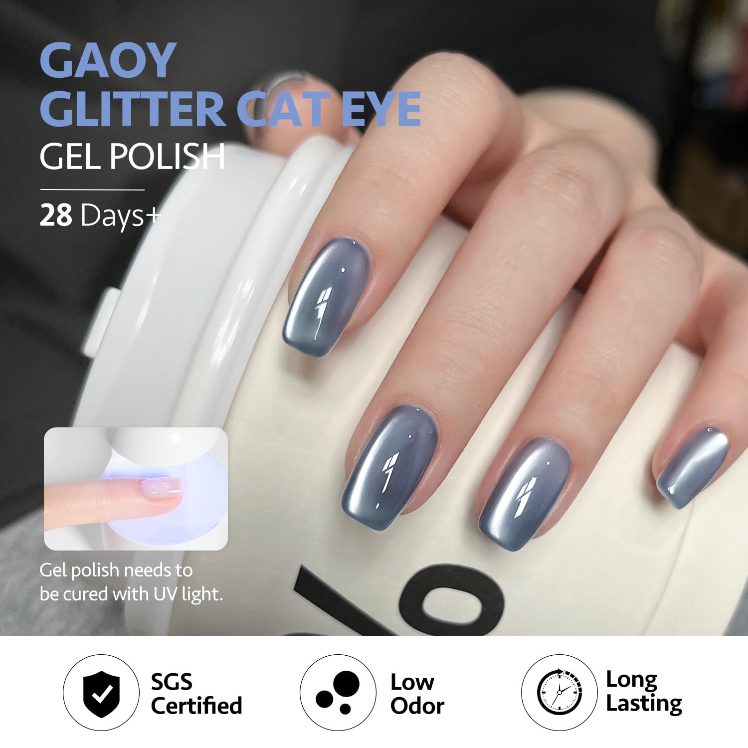 Foto 6 pulgar | Set De Esmaltes De Uñas Gaoy Silk Glitter Cat Eye Gel 6 Colores, 7,3 Ml - Venta Internacional.