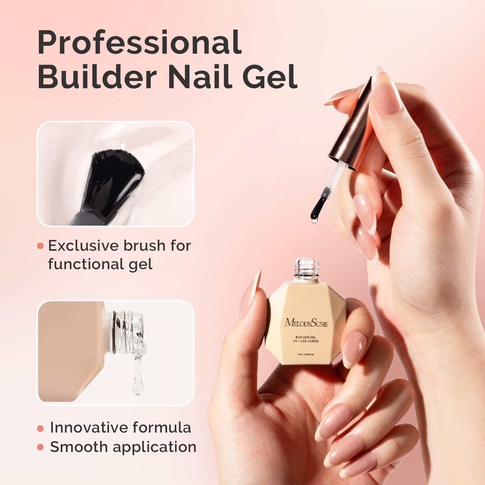 Foto 5 | Base De Uñas Builder Melodysusie En Gel Para Uñas Con Efecto Uv Soak Off - Venta Internacional.