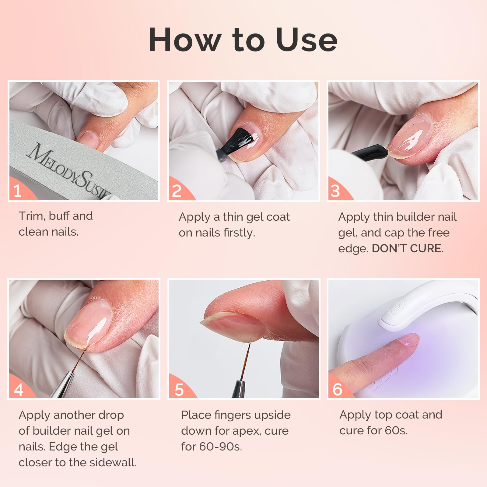Foto 7 | Base De Uñas Builder Melodysusie En Gel Para Uñas Con Efecto Uv Soak Off - Venta Internacional.