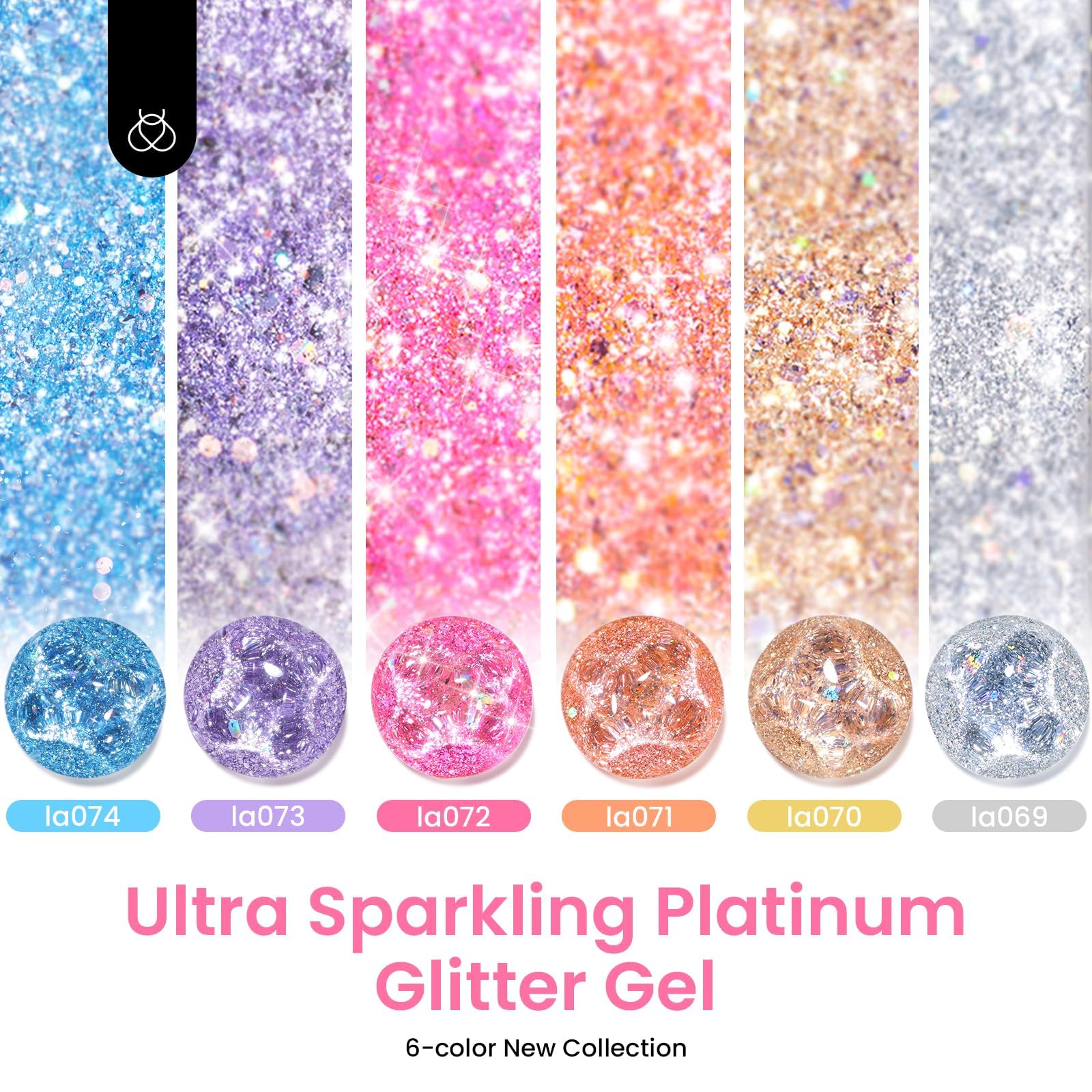 Foto 2 | Set De Esmaltes De Uñas Beetles Glitter Gel, 6 Colores, Para Mujer - Venta Internacional.