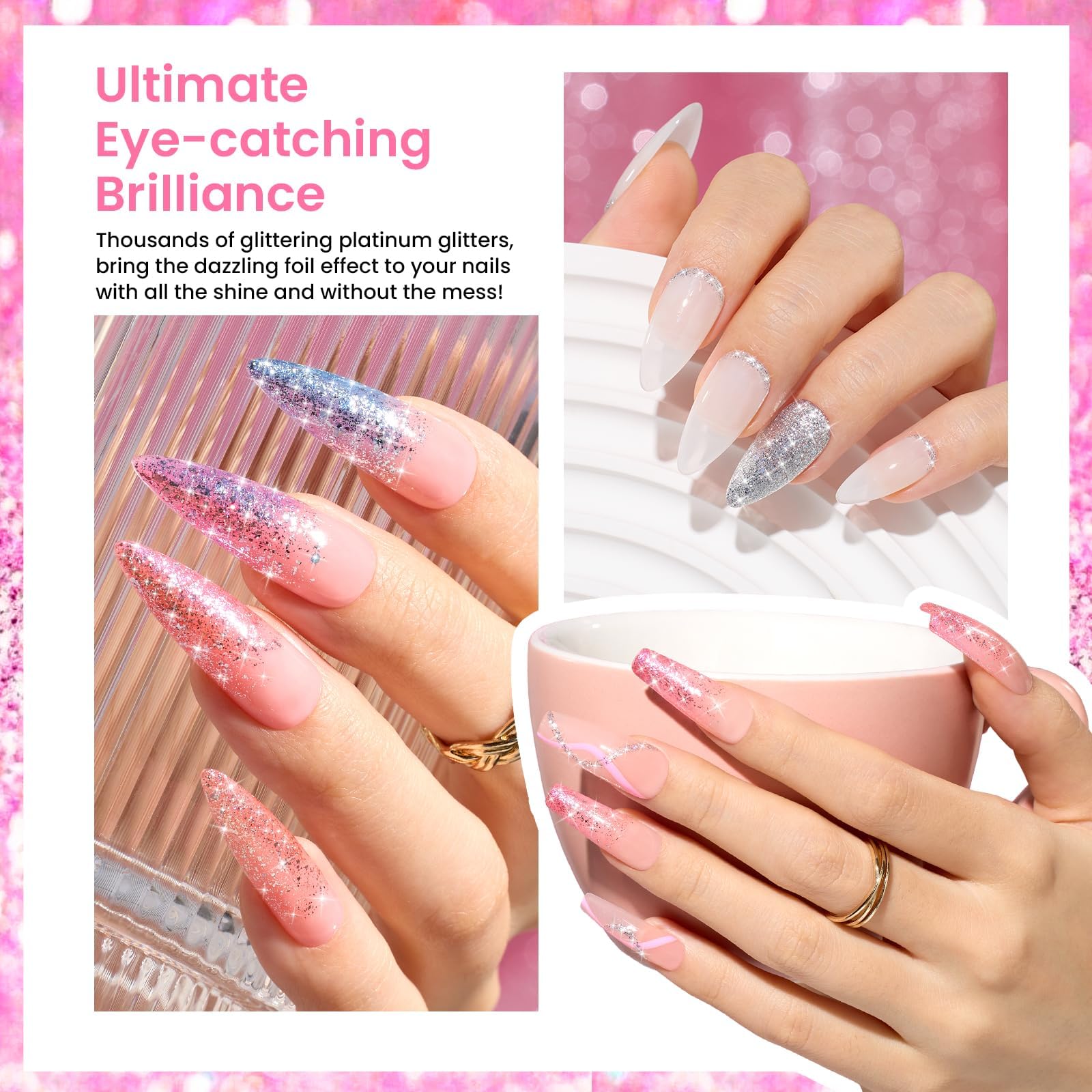Foto 4 | Set De Esmaltes De Uñas Beetles Glitter Gel, 6 Colores, Para Mujer - Venta Internacional.