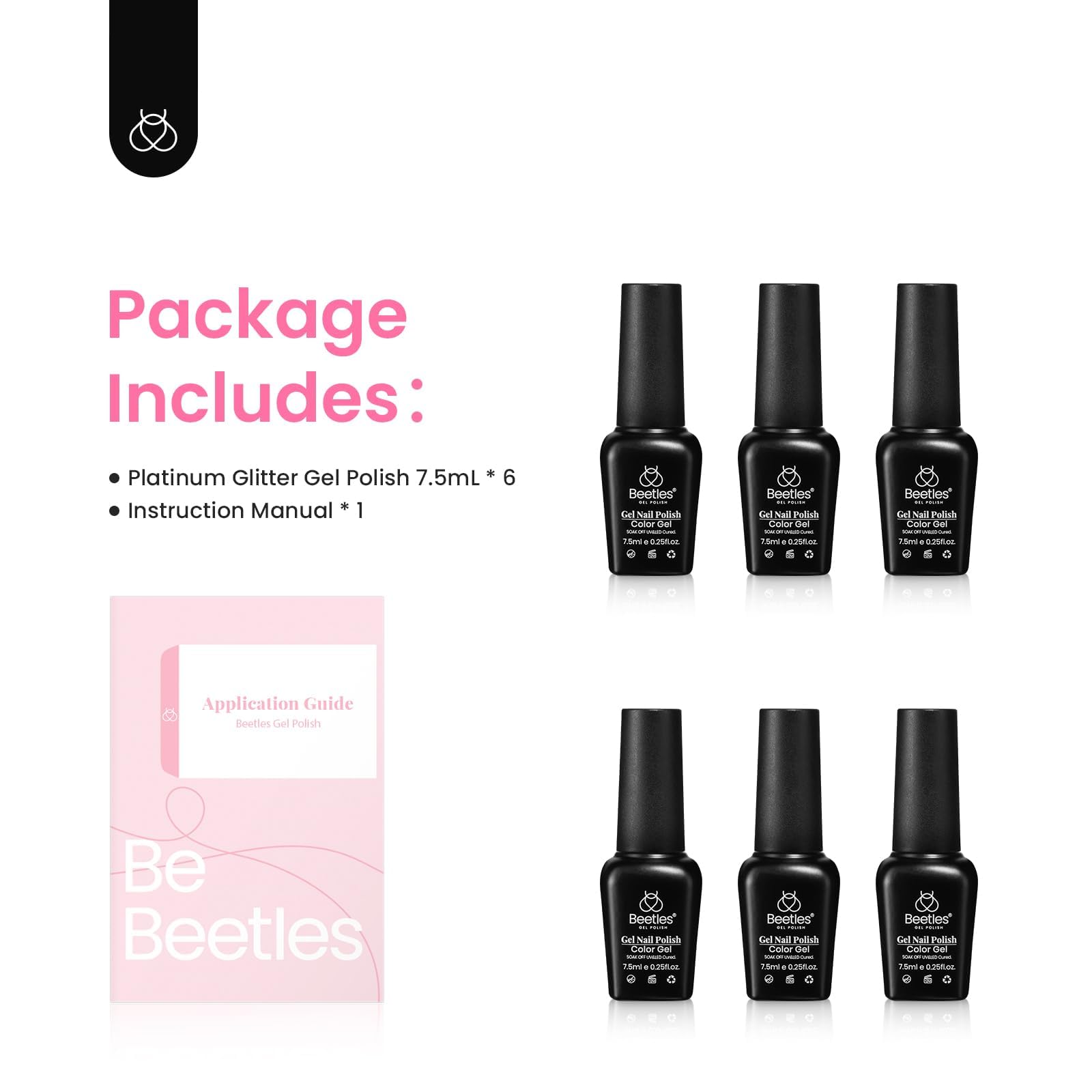 Foto 6 | Set De Esmaltes De Uñas Beetles Glitter Gel, 6 Colores, Para Mujer - Venta Internacional.