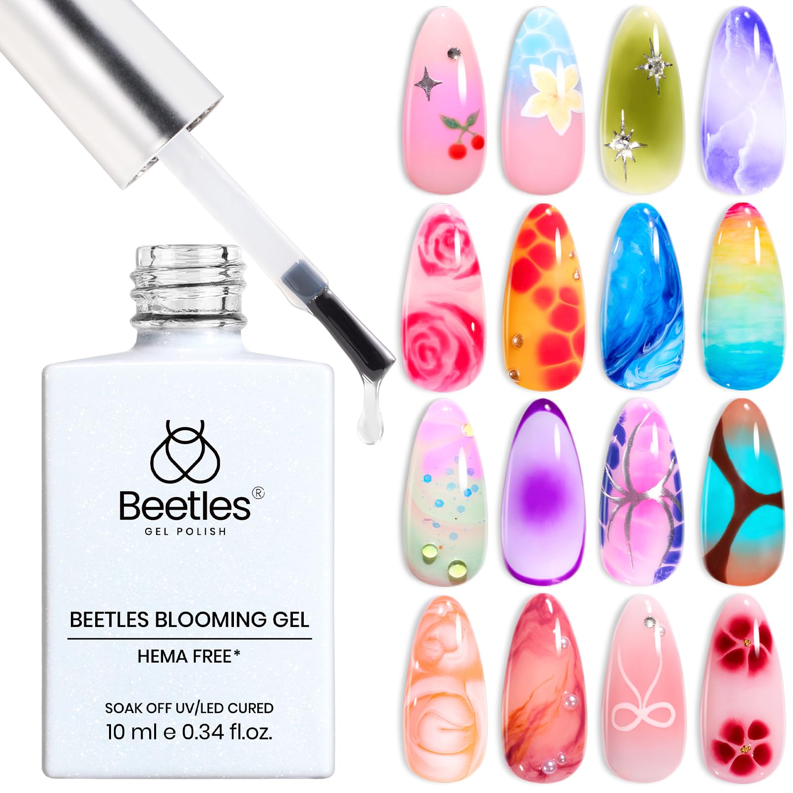 Foto 1 | Gel Protector De Uñas Beetles Free Hema Blossom, 10 Ml - Venta Internacional.