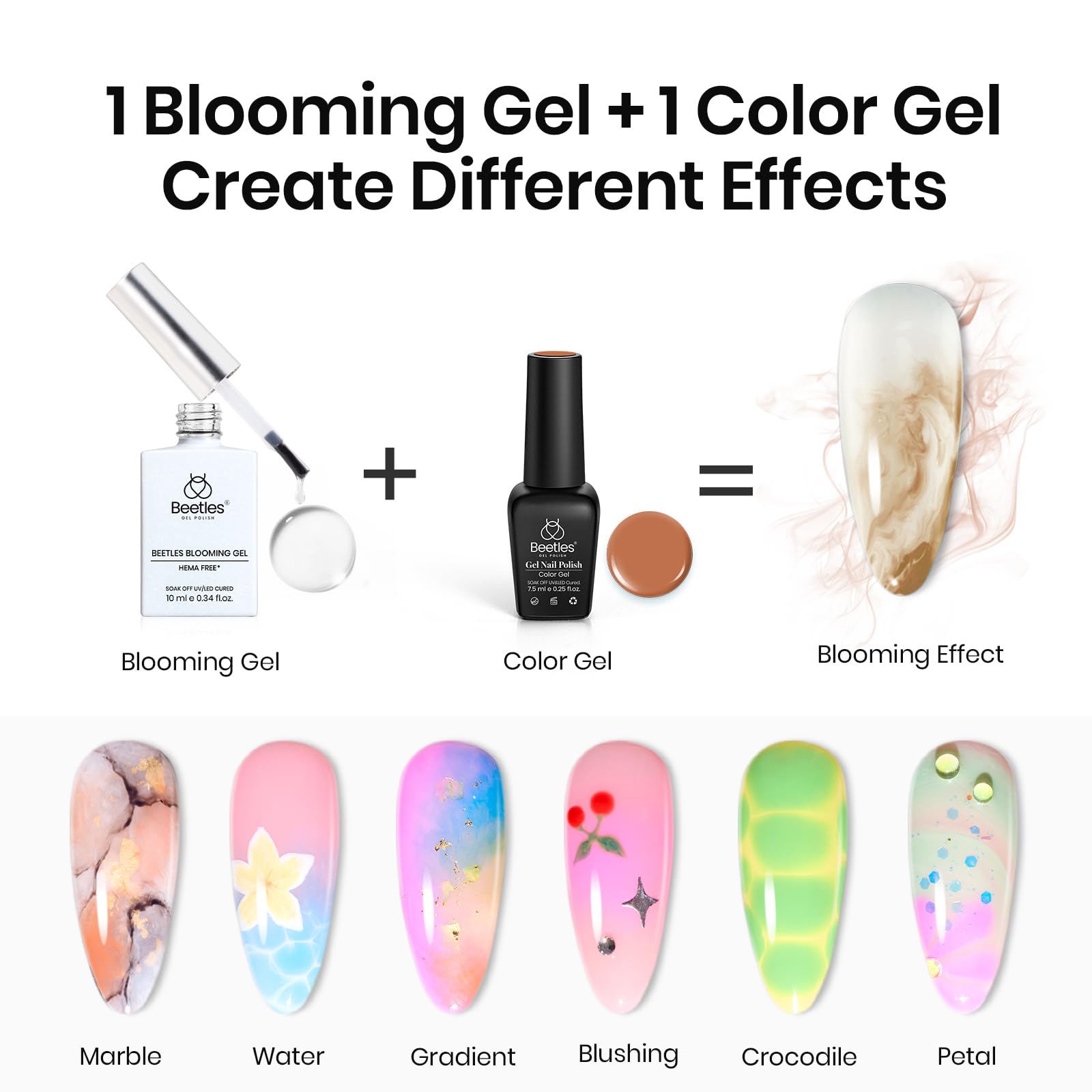 Foto 3 | Gel Protector De Uñas Beetles Free Hema Blossom, 10 Ml - Venta Internacional.