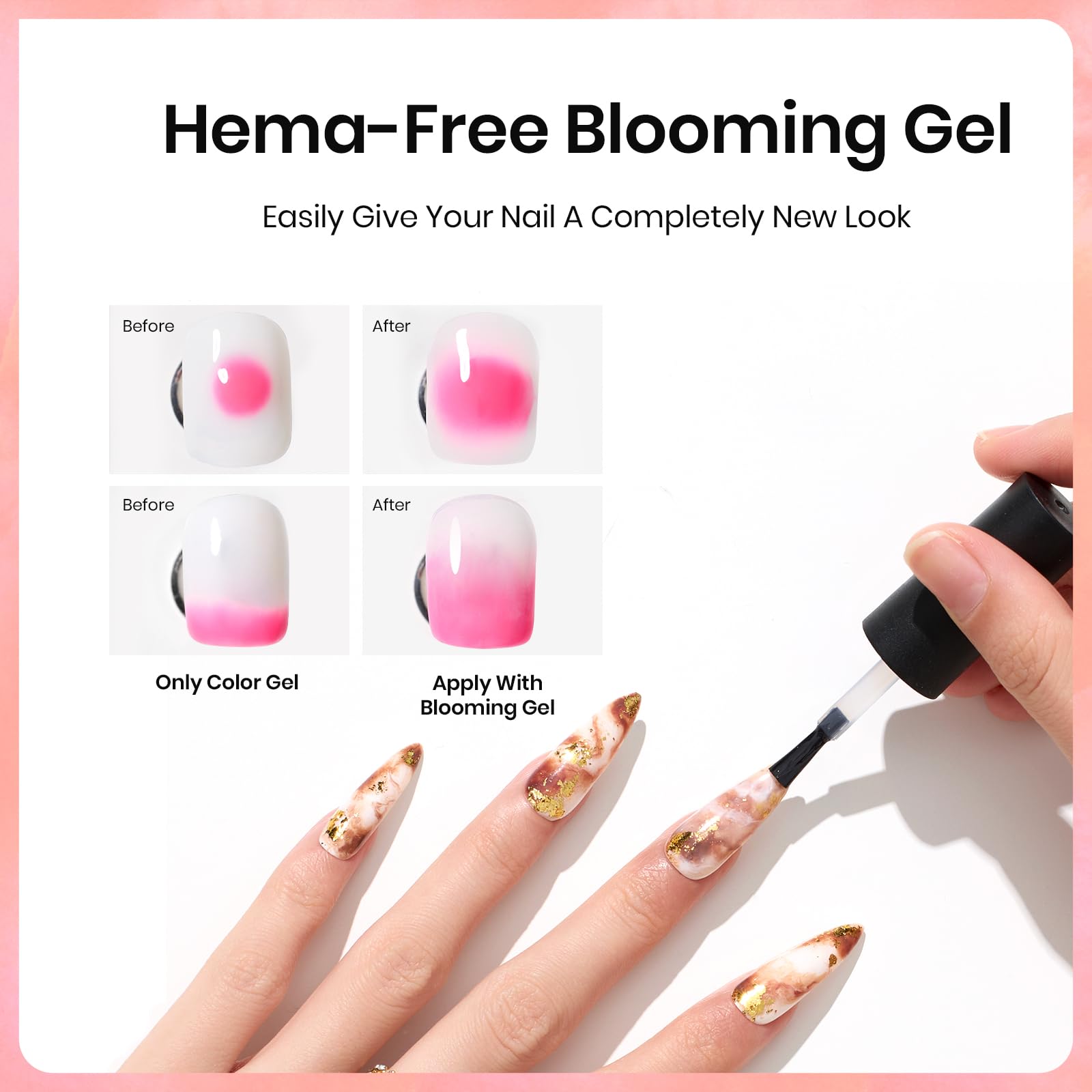 Foto 4 | Gel Protector De Uñas Beetles Free Hema Blossom, 10 Ml - Venta Internacional.