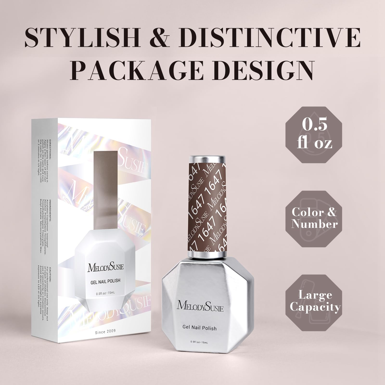 Foto 6 | Esmalte De Uñas Melodysusie Brown Gel 15 Ml Soak Off Uv Led - Venta Internacional.