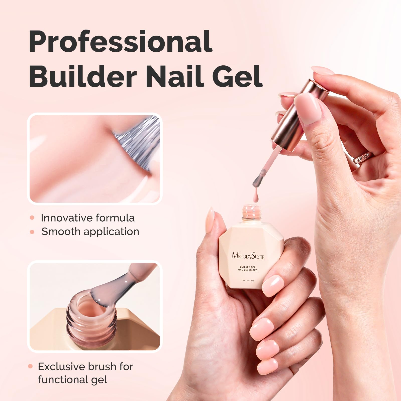 Foto 4 pulgar | Gel Base De Uñas Builder Melodysusie Nude Soak Off Uv - Venta Internacional.