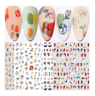 Foto 2 | Stickers para Uñas Autoadhesivas Belug 6 Hojas Multicolor