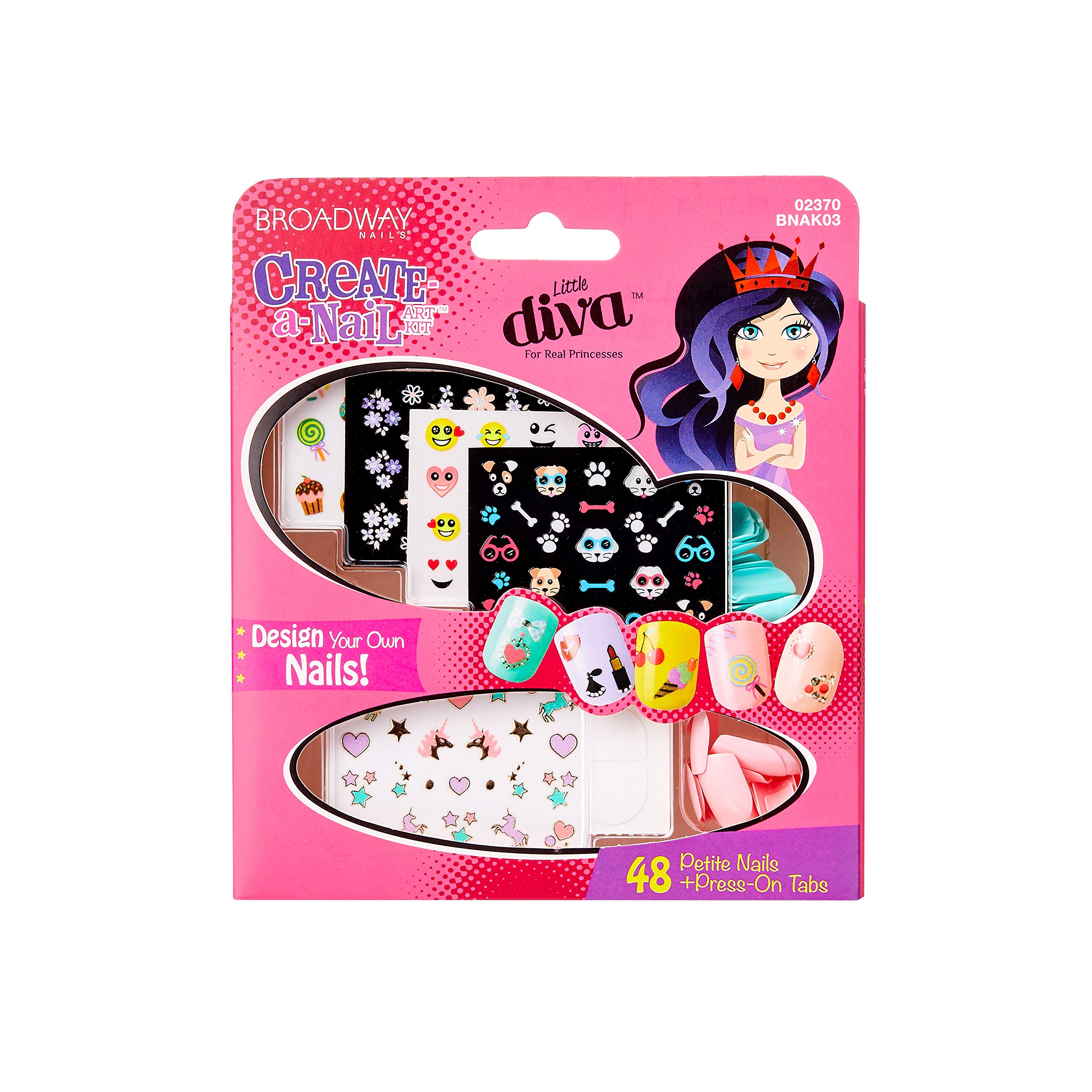 Kit De Decoración De Uñas Kiss Broadway Little Diva Con Más De 250 Pegatinas - Venta Internacional.