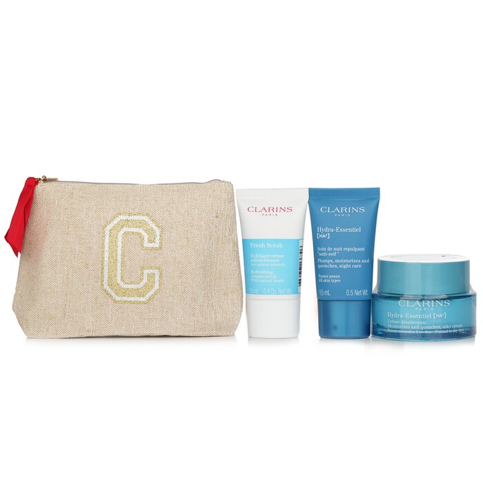 Set De Cuidado De La Piel Clarins Hydra Essentiel Con Crema Hidratante Y Exfoliante - Venta Internacional.