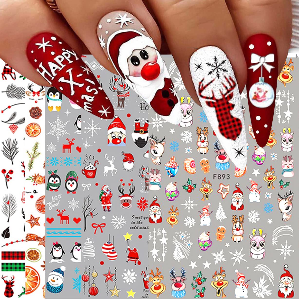 Foto 2 pulgar | Adhesivos Para Uñas Jmeowio Con Diseño Navideño, 10 Hojas, Autoadhesivas - Venta Internacional.