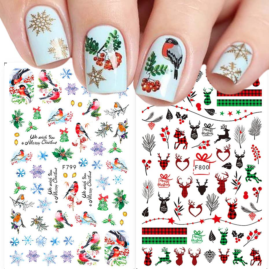 Foto 8 pulgar | Adhesivos Para Uñas Jmeowio Con Diseño Navideño, 10 Hojas, Autoadhesivas - Venta Internacional.