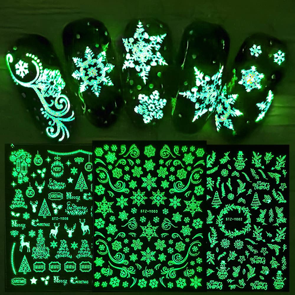 Foto 2 pulgar | Pegatinas Para Decoración De Uñas Jmeowio Christmas Glow In The Dark X9 - Venta Internacional.