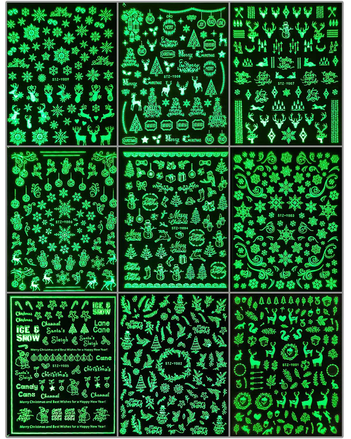 Foto 2 | Pegatinas Para Decoración De Uñas Jmeowio Christmas Glow In The Dark X9 - Venta Internacional.