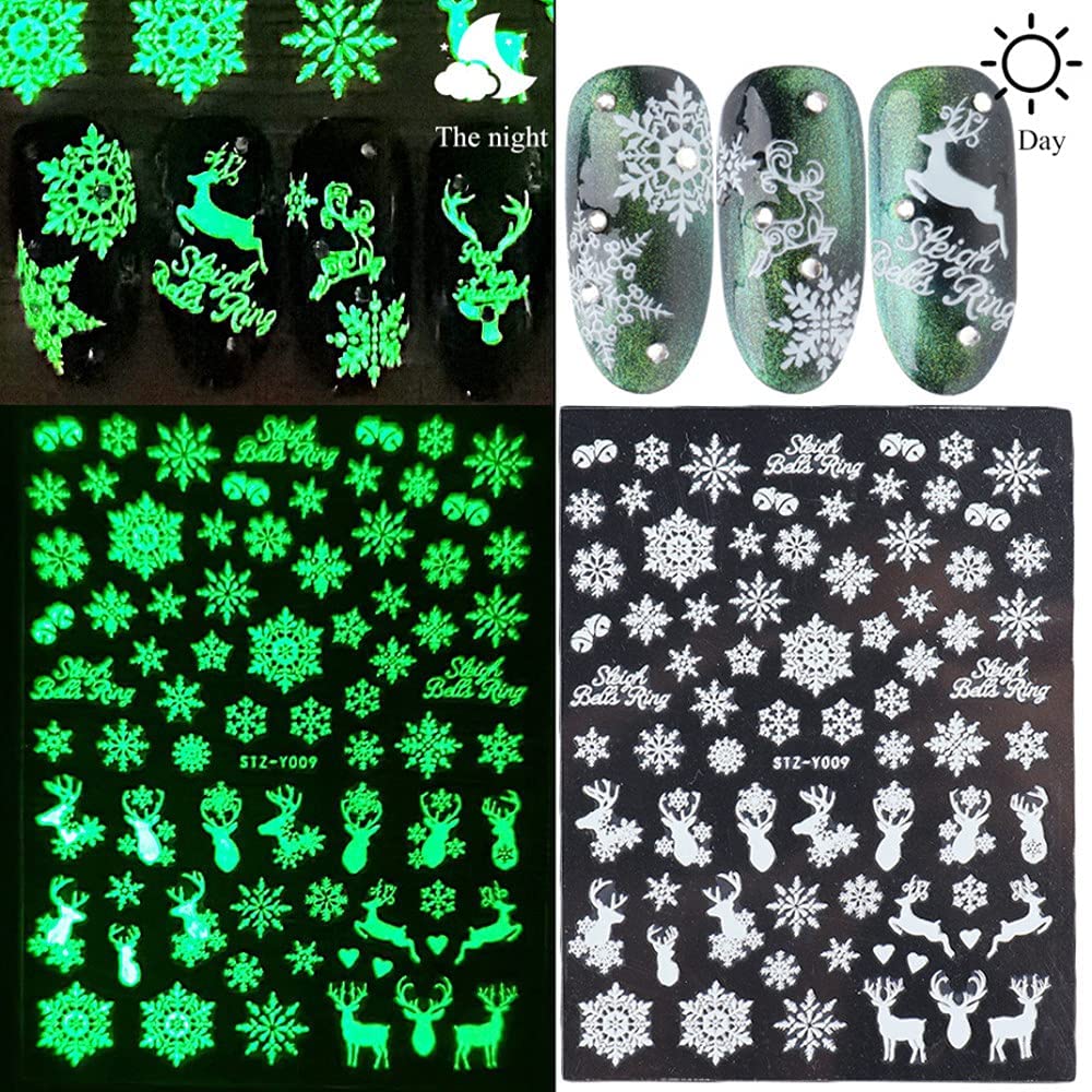 Foto 5 | Pegatinas Para Decoración De Uñas Jmeowio Christmas Glow In The Dark X9 - Venta Internacional.