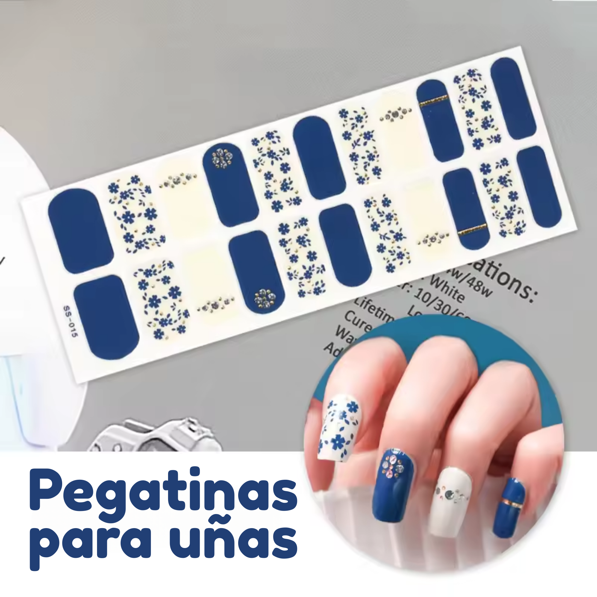 Foto 2 | Nail Art Decoración 4 Plantillas Pegatinas Uñas Diseños Nude