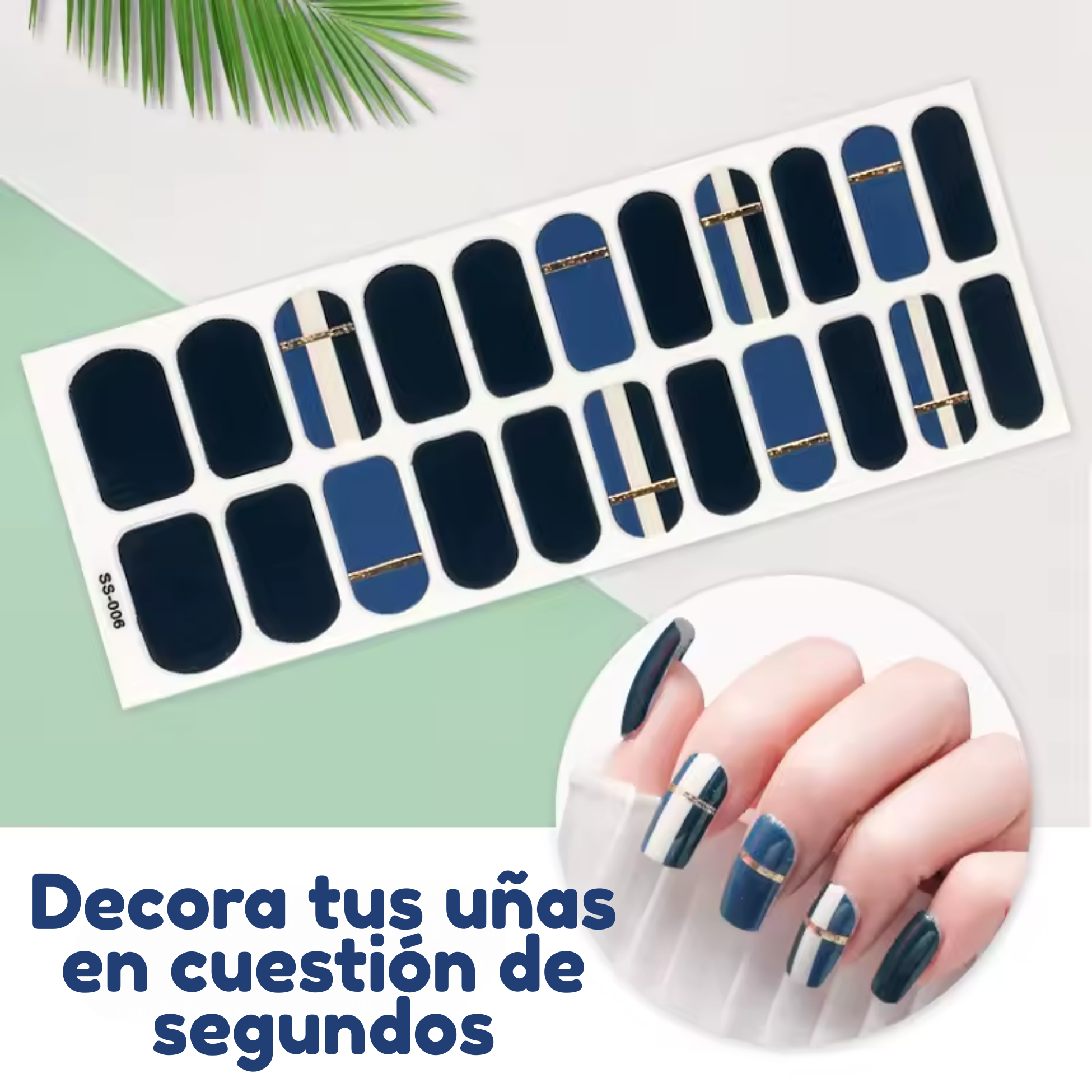 Foto 4 pulgar | Nail Art Decoración 4 Plantillas Pegatinas Uñas Diseños Nude