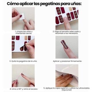 Foto 5 | Nail Art Decoración 4 Plantillas Pegatinas Uñas Diseños Nude