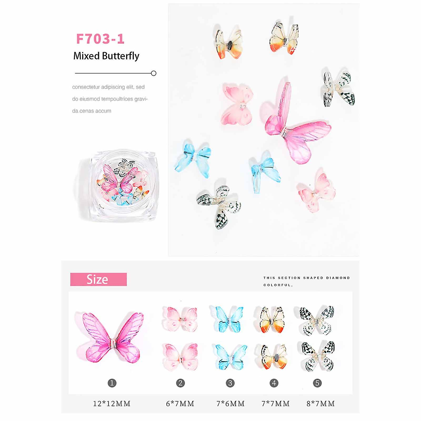 Foto 3 pulgar | Película Termorretráctil Para Decoración De Uñas Con Mariposas  Acabado Pequeño - Venta Internacional.