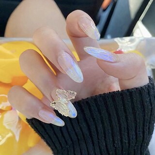 Foto 1 | Uñas Postizas Huoguo Azul Claro Agua Mariposa Aurora Sirena - Venta Internacional.