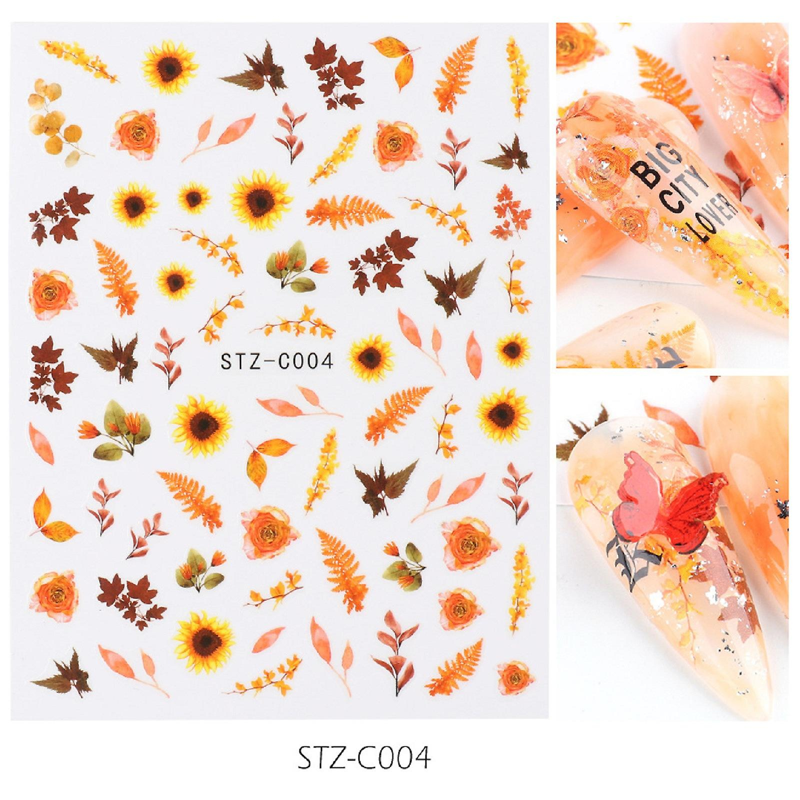 Foto 3 pulgar | Pegatinas Para Uñas Huoguo Simulación De Flores Secas Con Mariposas 3d - Venta Internacional.