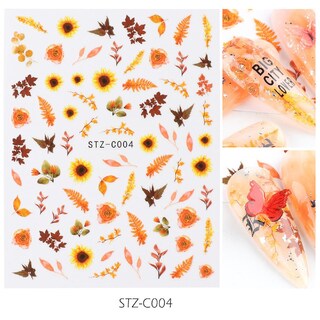 Foto 2 | Pegatinas Para Uñas Huoguo Simulación De Flores Secas Con Mariposas 3d - Venta Internacional.