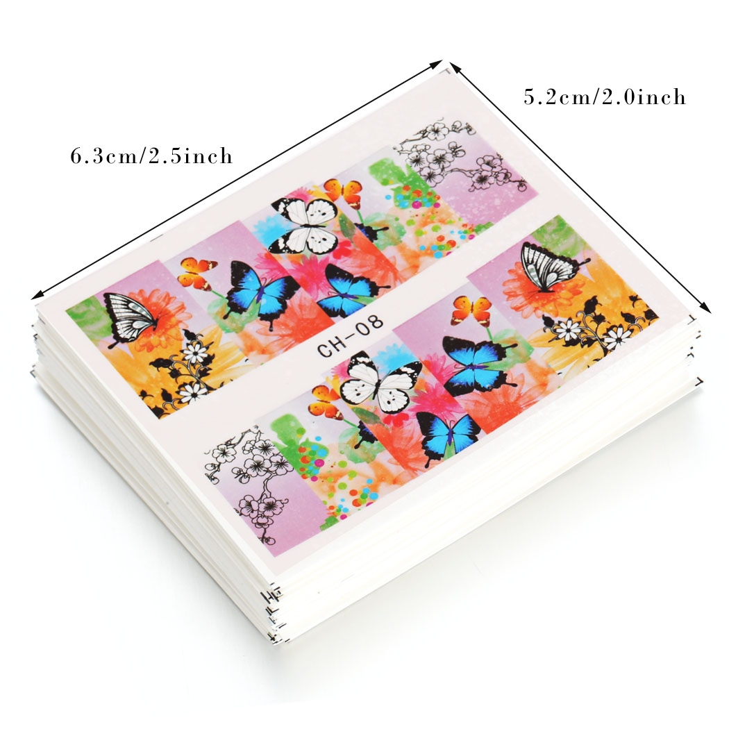 Foto 5 pulgar | Stickers para Uñas con Transferencia de Agua Flor Multicolor 50 Piezas - Venta Internacional