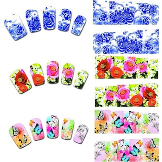 Foto 5 | Stickers para Uñas con Transferencia de Agua Flor Multicolor 50 Piezas - Venta Internacional