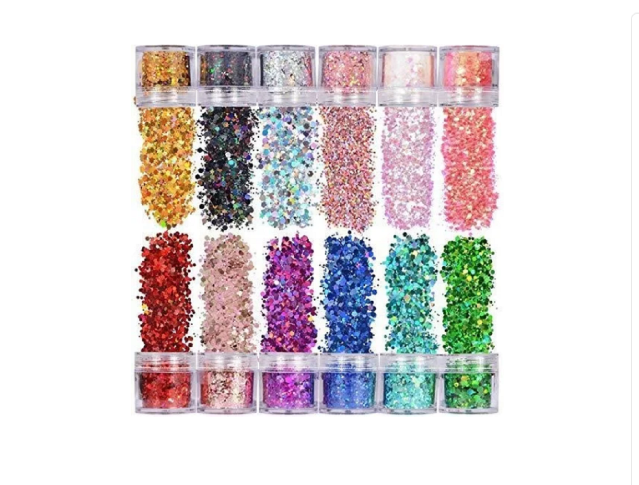 Lentejuelas de Uñas con Brillo de 12 pz Multicolor