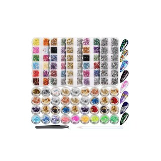 Foto 1 | Decoración de Uñas Rhinestones 36 Macetas Láminas Malubero Multicolor
